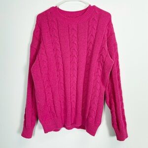 Chartou Sweater Womens XL Pink Pullover Crewneck Knit Long Sleeve